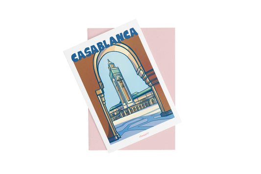 mini print ville casablanca carte postale