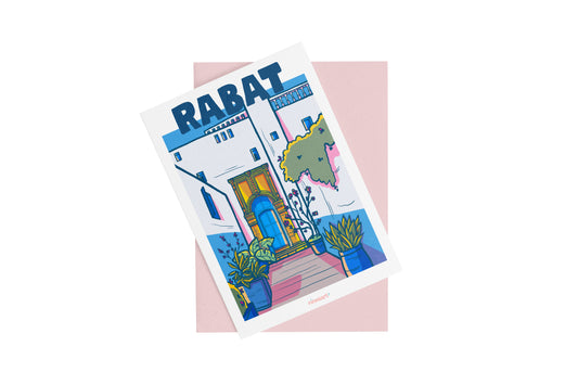 mini print ville rabat carte postale