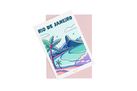 mini print ville rio carte postale