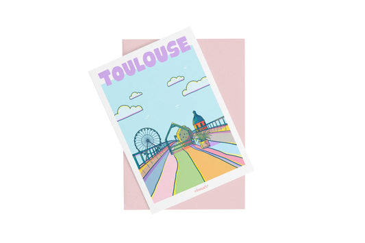 mini print toulouse fresque pont saint pierre carte postale