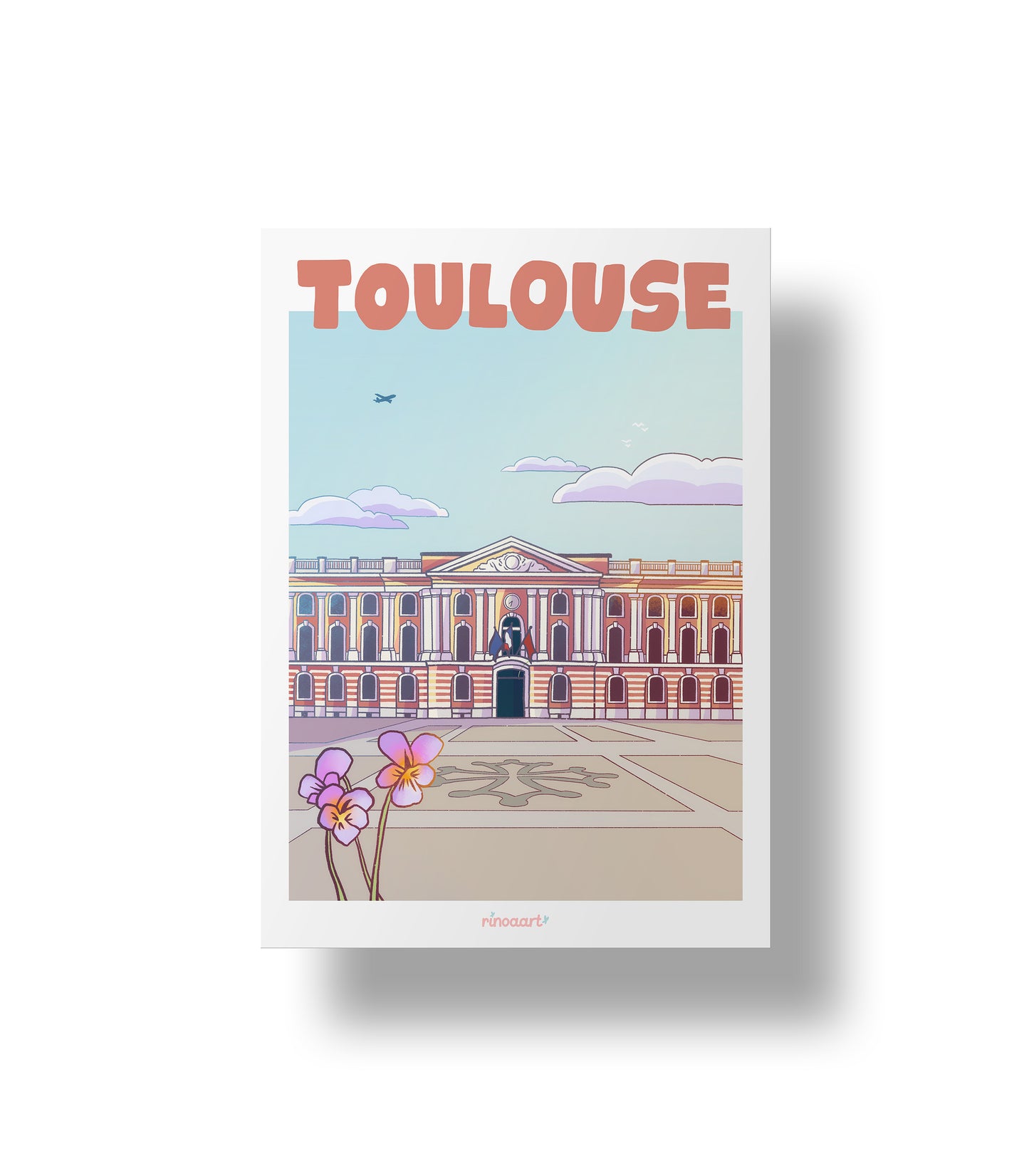 affiche art mural ville de Toulouse le Capitole, format A5