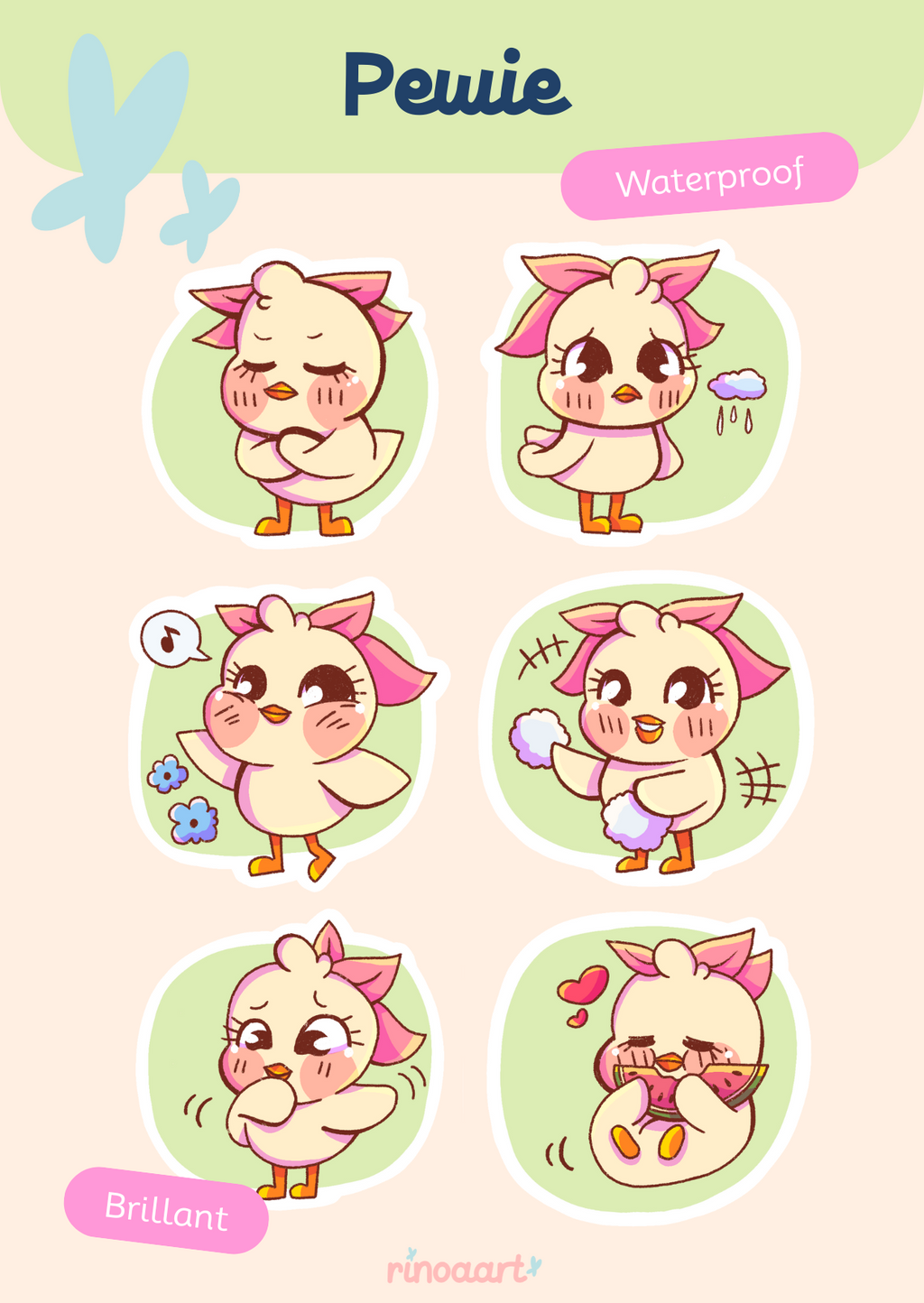 Pack stickers "Adopte ta Pewie" – 6 stickers