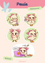 Pack stickers "Pewie et ses humeurs" – 5 stickers