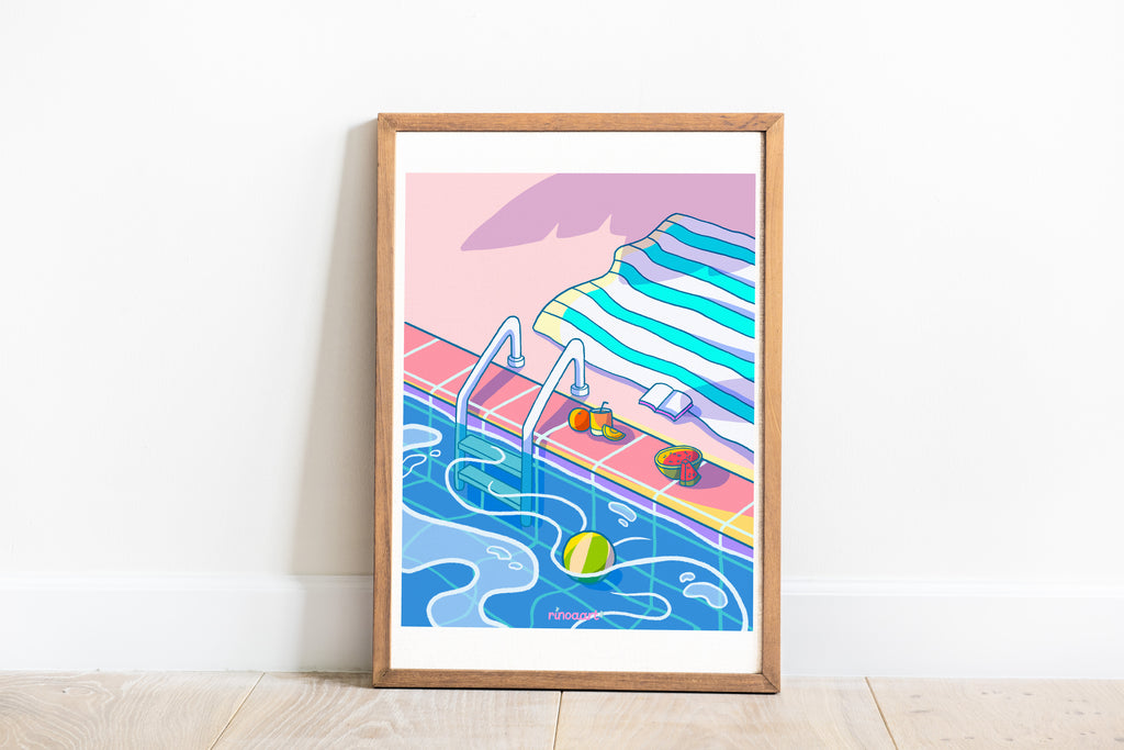 affiche bord de piscine A4