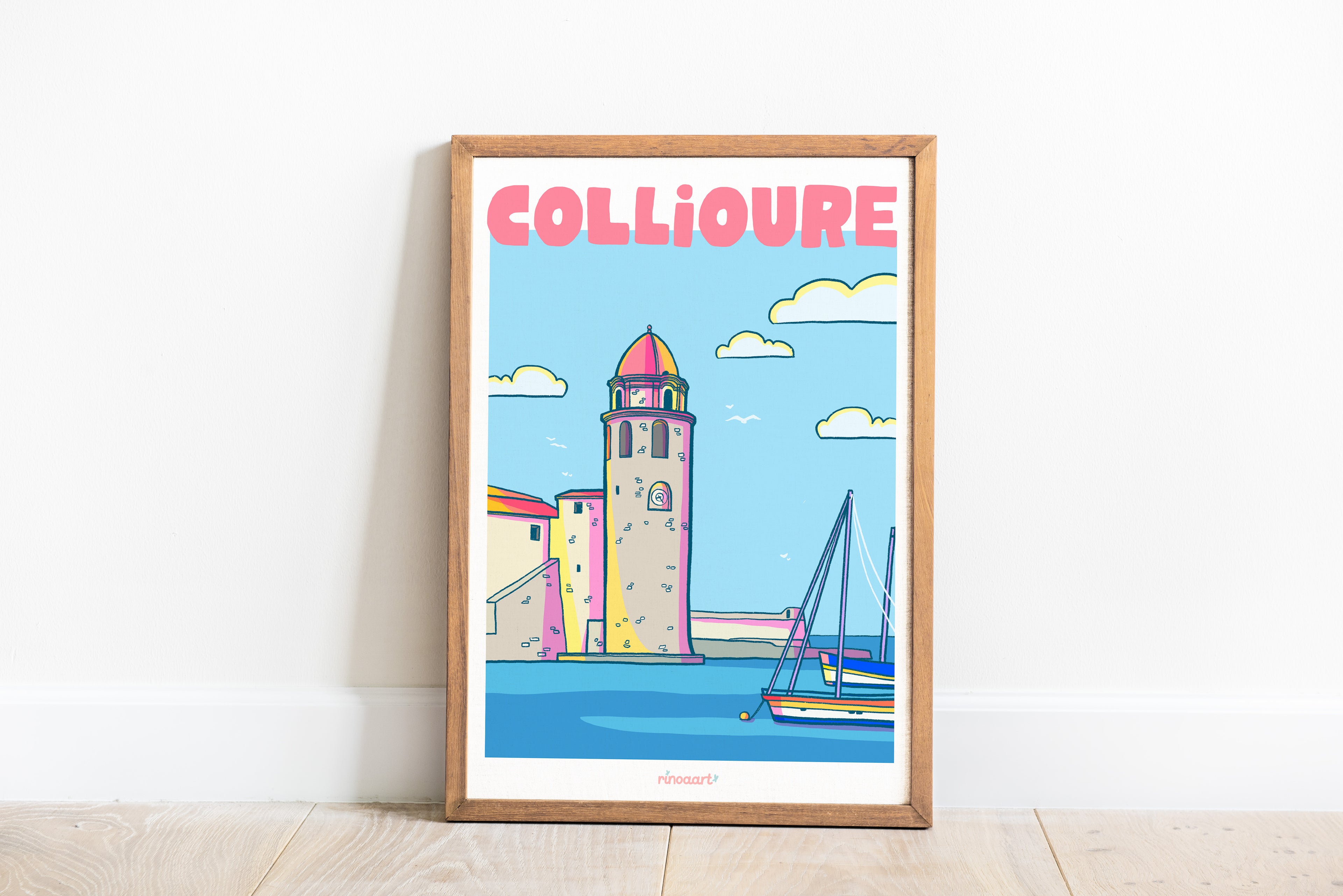 affiche ville de collioure format A4
