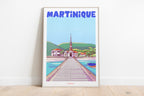 affiche colorée martinique antilles format A3