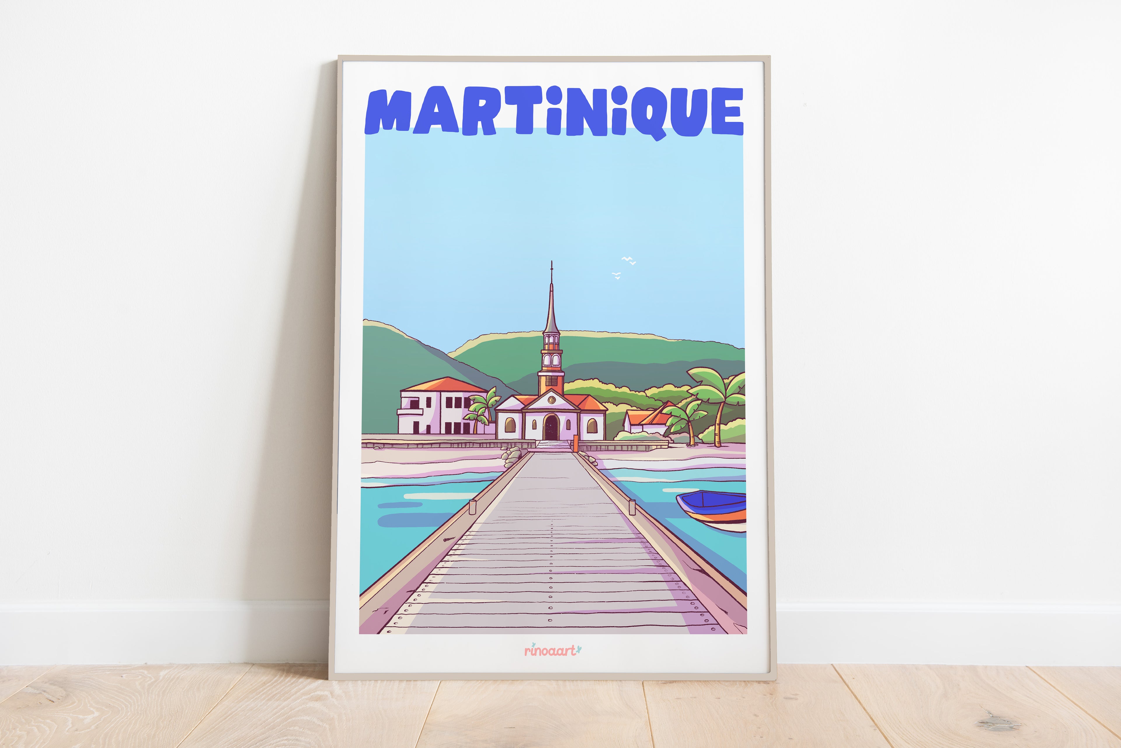 affiche colorée martinique antilles format A3