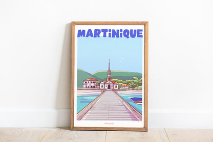 affiche colorée martinique antilles format A4