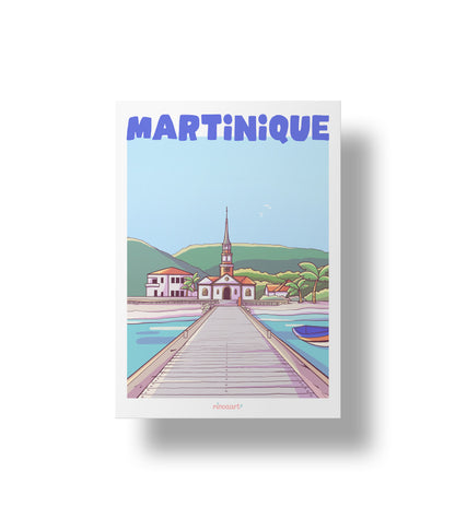 affiche colorée martinique antilles format A5
