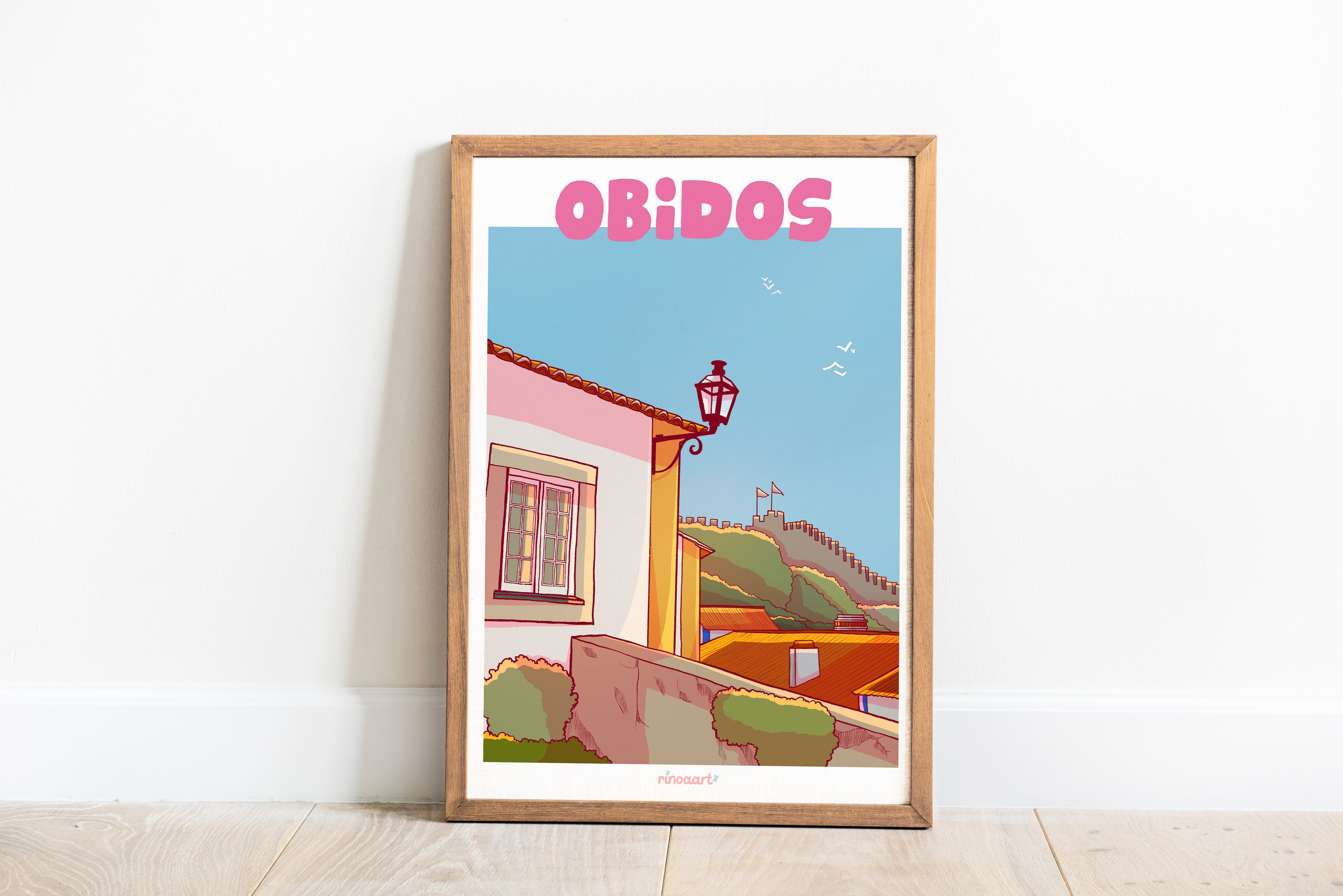 affiche ville portugal obidos A4