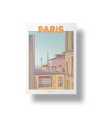Affiche ville Paris les toits A5
