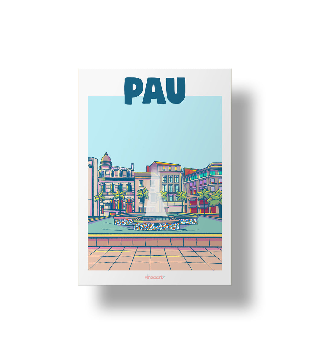 affiche ville de pau format A5