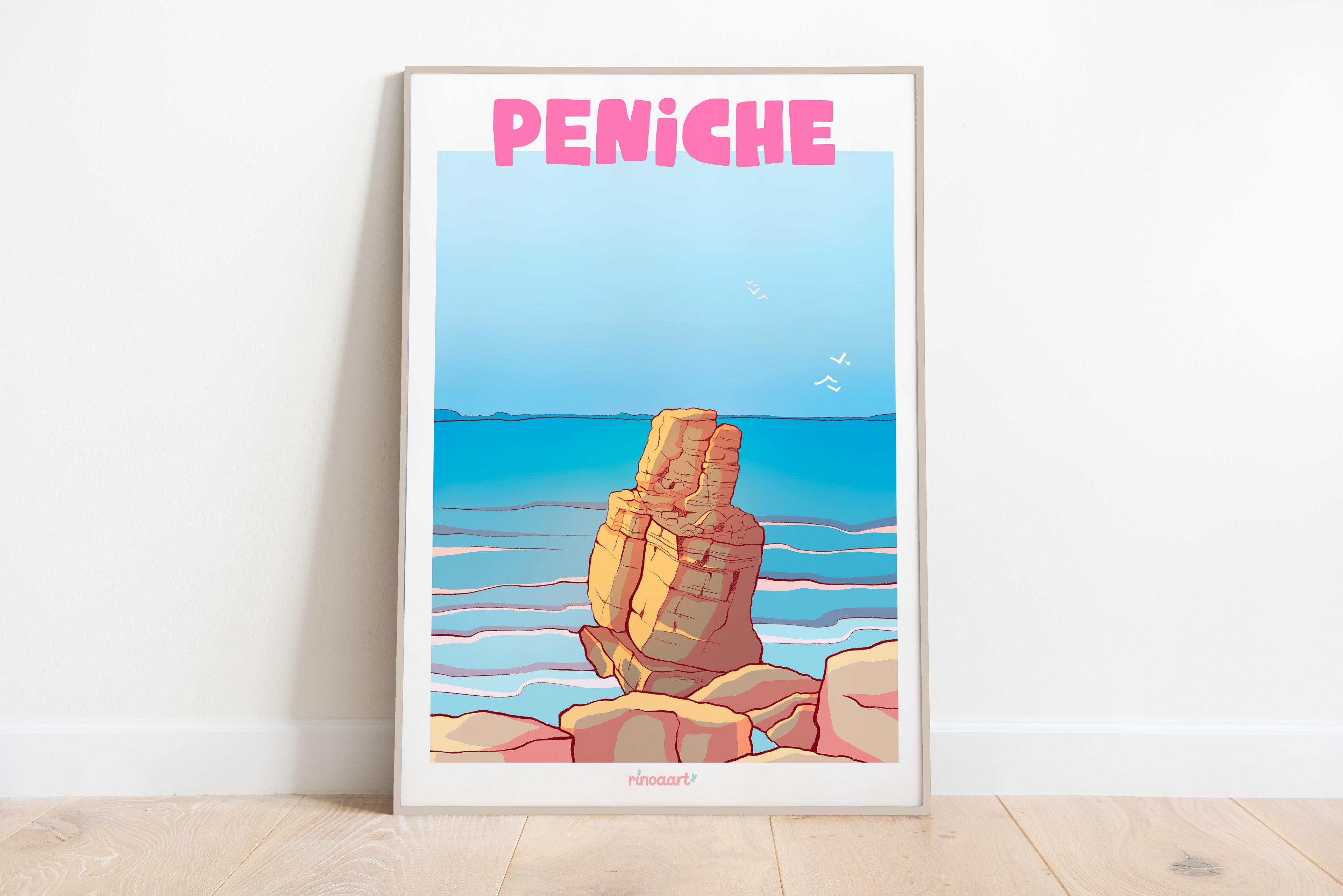 affiche ville portugal peniche format 30x40