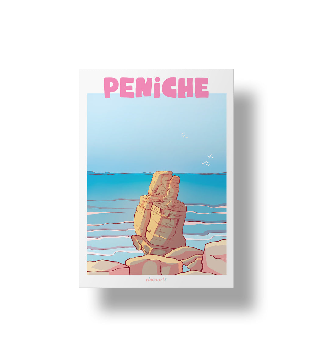 affiche ville portugal peniche format A5