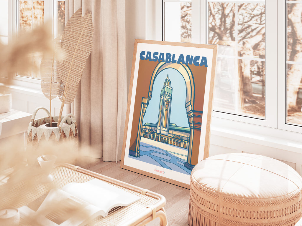 Affiche ville Casablanca - Mosquée Hassan II