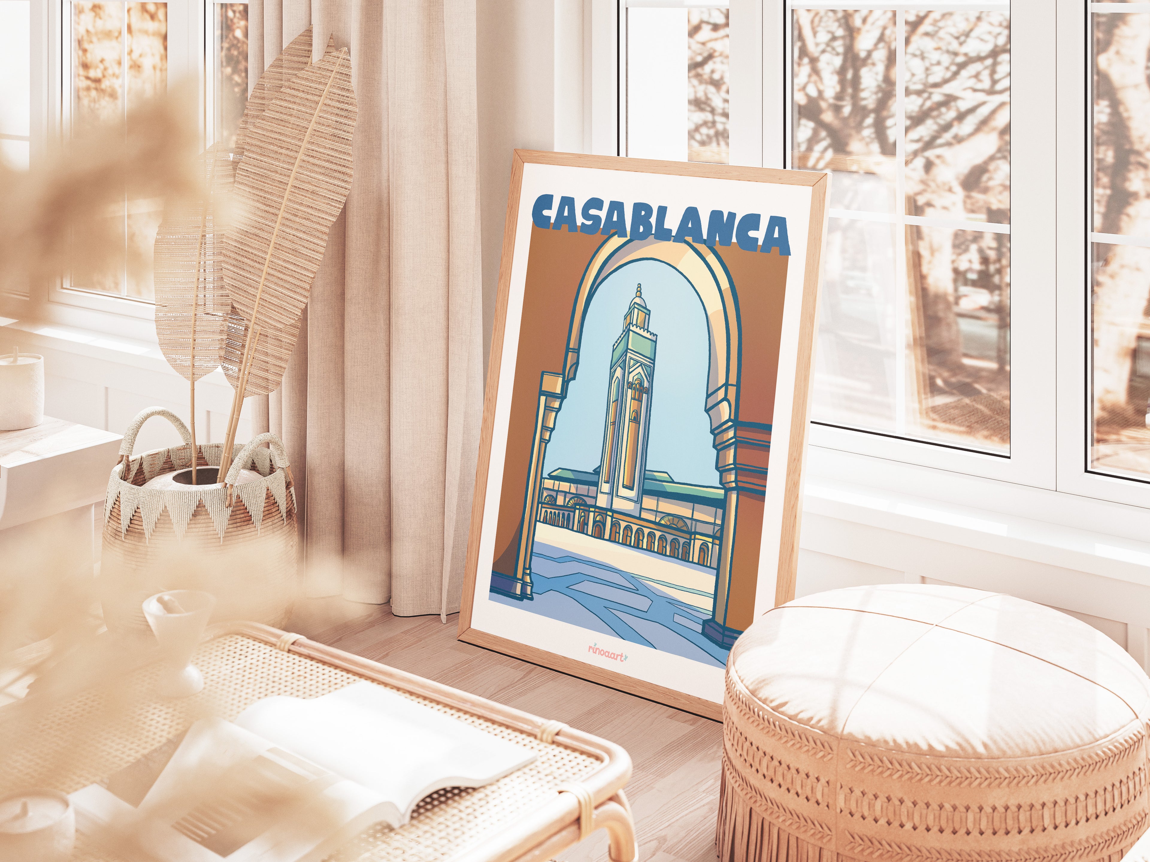 Affiche ville Casablanca - Mosquée Hassan II