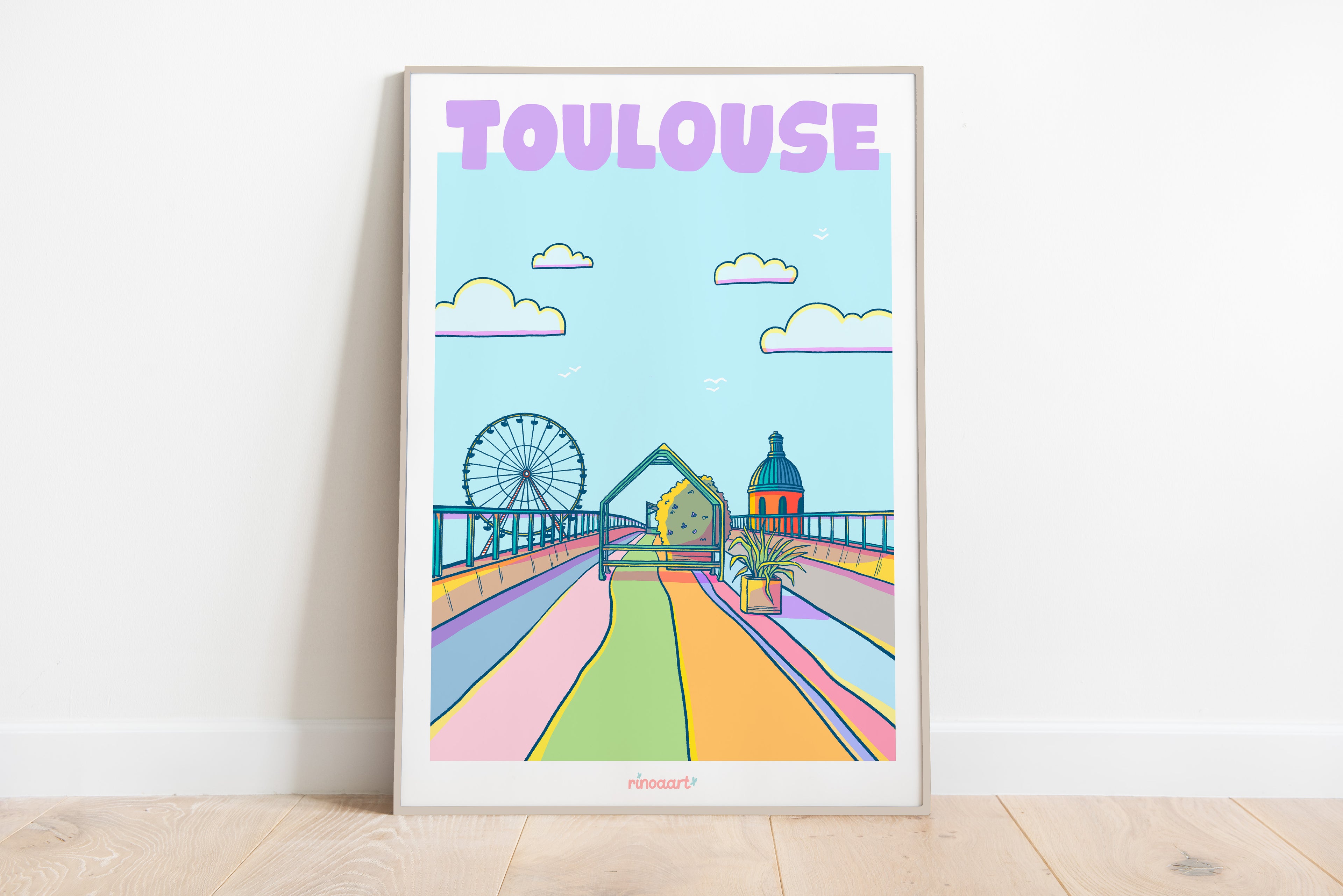affiche ville de Toulouse format A3
