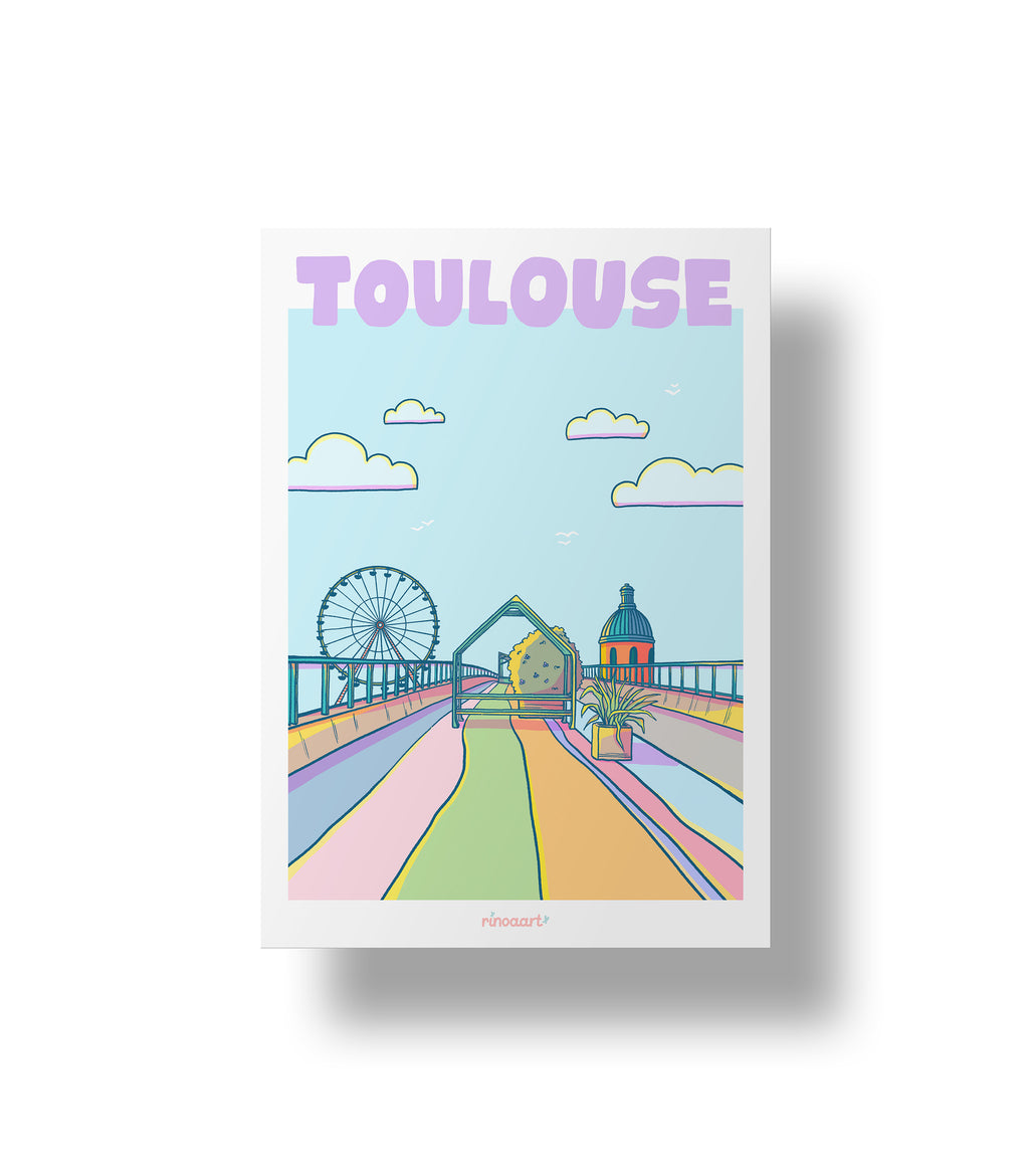 affiche ville de Toulouse format A5