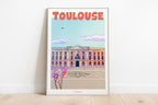 affiche art mural ville de Toulouse le Capitole, format A3