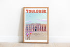 affiche art mural ville de Toulouse le Capitole, format A4