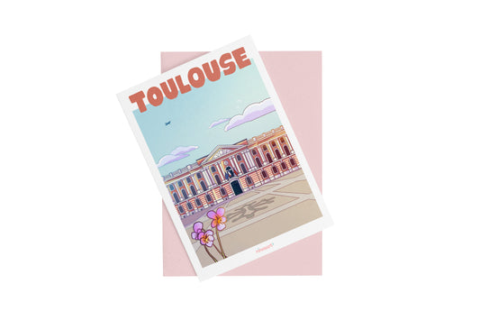 mini print ville toulouse le capitole, airbus