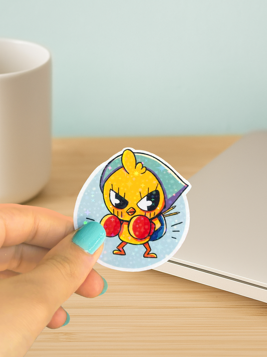 sticker holographique pew bagarre