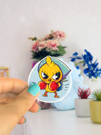 sticker mignon et holographique poussin pew pour fans de scrapbooking et journaling
