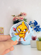 sticker mignon et holographique poussin pew pour fans de scrapbooking et journaling