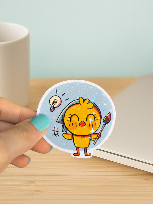 sticker holographique pew idée