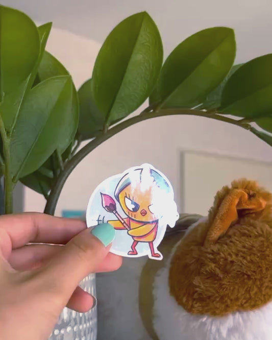 sticker pew holographique deter vidéo