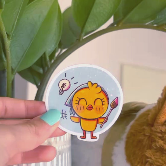 vidéo sticker holographique brillant pew idée