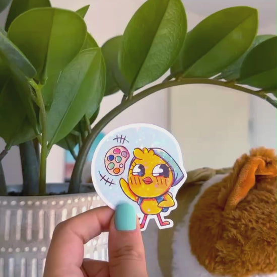 vidéo pew créatif sticker holographique