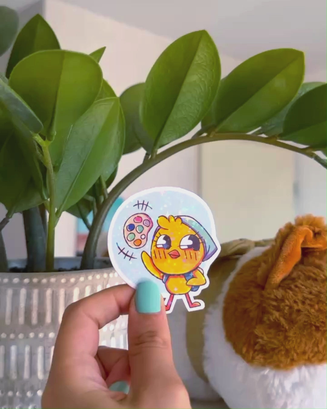 vidéo pew créatif sticker holographique